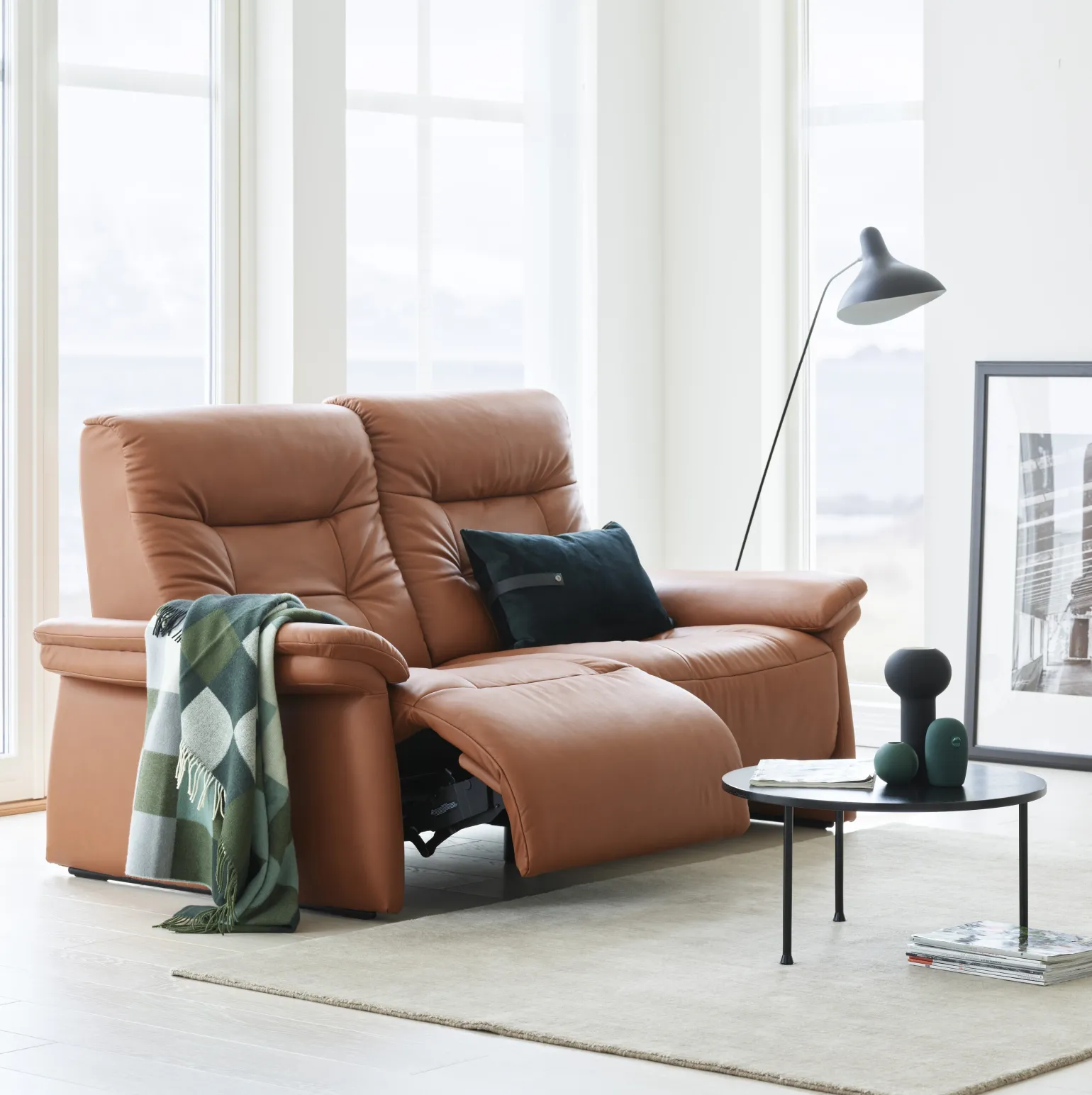 Stressless Mary is a truly sumptuous sofa with gentle curves and generous proportions that will forever remain timeless. With extra supple, soft cushions for added indulgence, individual seat modules can be fitted with motors to adjust the back and leg support effortlessly and are operated from an integrated panel, discreetly concealed on the right side of your seat.

Seat modules with or without power can be combined, and you can add a spacious corner module to your setup. Choose between a classic upholstered armrest or one with wooden details for a nordic touch. With a vast range of leathers, fabrics and colours available, designing your desired look has never been easier. 

Please note that we only show a limited number of configurations on our website – if you require a different configuration please contact us.
