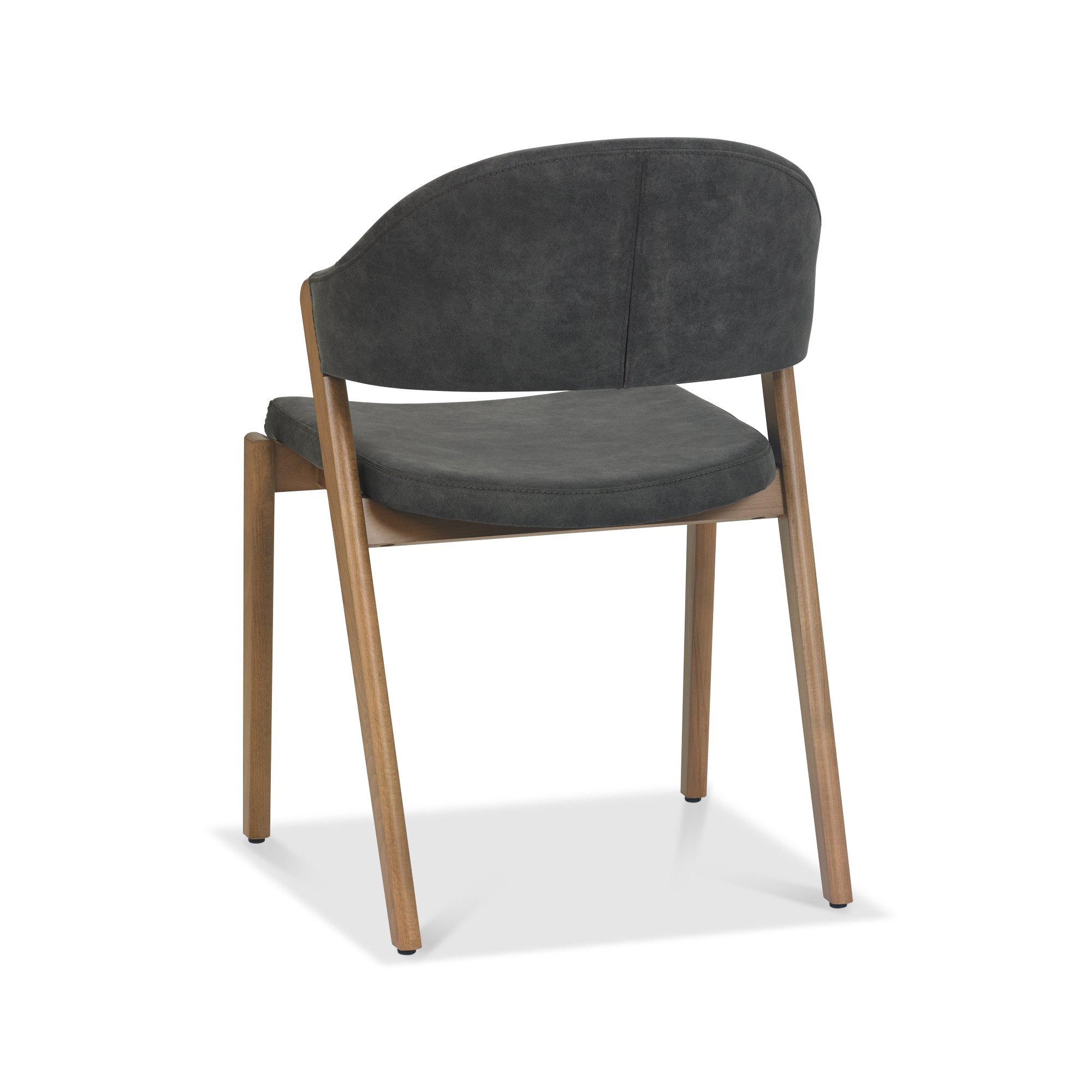 Bentley Designs Camden Rustic Oak Upholstered Chair - Dark Grey Fabric ...