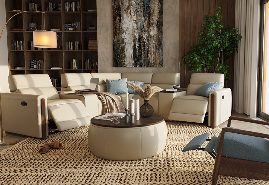 La Z Boy Faith Corner Sofa and Storage Ottoman