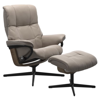 Stressless Mayfair Cross Base Chair with Footstool Stressless Mayfair Cross Base Chair with Footstool