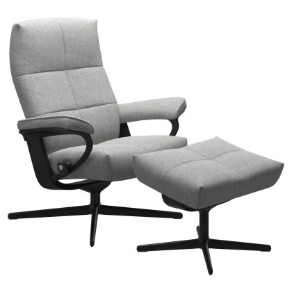 Stressless David Cross Base Chair with Footstool Stressless David Cross Base Chair with Footstool
