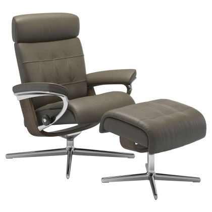 Stressless Erik Cross Base Chair with Footstool Stressless Erik Cross Base Chair with Footstool