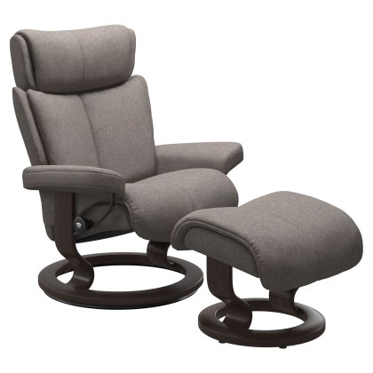 Stressless Magic Classic Base Chair with Footstool Stressless Magic Classic Base Chair with Footstool