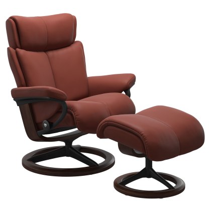 Stressless Magic Signature Base Chair with Footstool Stressless Magic Signature Base Chair with Footstool