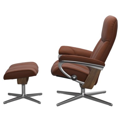 Stressless Consul Cross Base Chair with Footstool