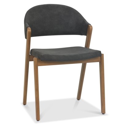 Camden Rustic Oak Upholstered Chair - Dark Grey Fabric (Pair) Camden Rustic Oak Upholstered Chair - Dark Grey Fabric (Pair)