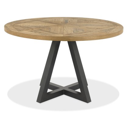 Indus Rustic Oak Circular Dining Table Indus Rustic Oak Circular Dining Table