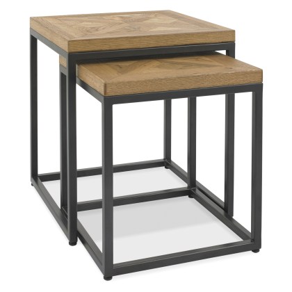 Indus Rustic Oak Nest of Tables Indus Rustic Oak Nest of Tables