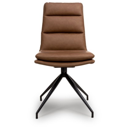 Nobo Swivel Dining Chair in Tan (Black Powder Coated Legs) Nobo Swivel Dining Chair in Tan (Black Powder Coated Legs)