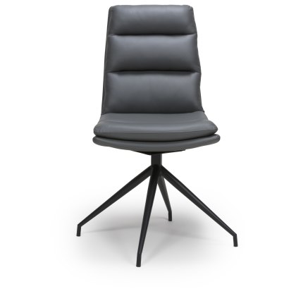 Nobo Swivel Dining Chair in Grey (Black Powder Coated Legs) Nobo Swivel Dining Chair in Grey (Black Powder Coated Legs)