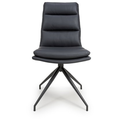 Nobo Swivel Dining Chair in Black (Black Powder Coated Legs) Nobo Swivel Dining Chair in Black (Black Powder Coated Legs)