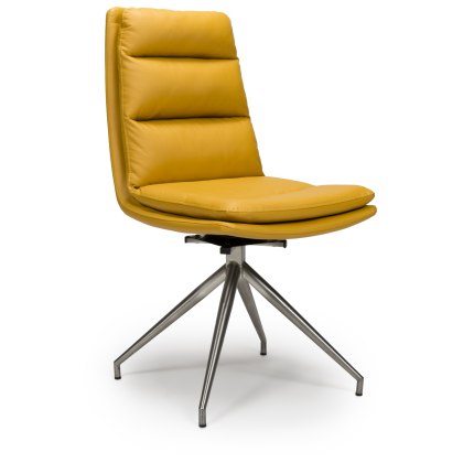 Nobo Swivel Dining Chair in Ochre (Stainless Steel Legs)