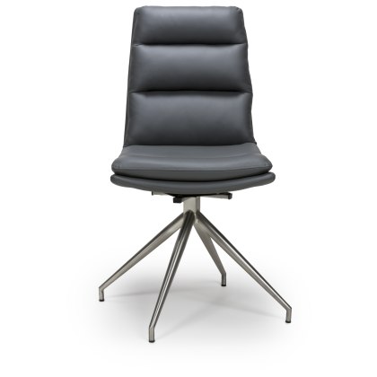 Nobo Swivel Dining Chair in Grey (Stainless Steel Legs) Nobo Swivel Dining Chair in Grey (Stainless Steel Legs)