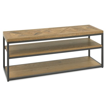 Indus Rustic Oak Open Entertainment Unit Indus Rustic Oak Open Entertainment Unit