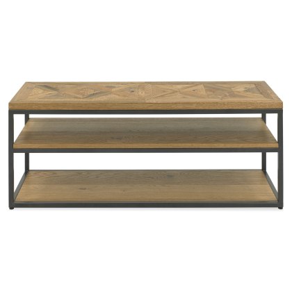 Indus Rustic Oak Open Entertainment Unit