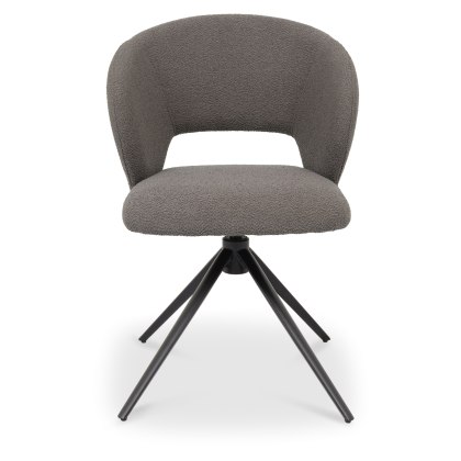 Stella 360 Self Returning Swivel Chair - Grey Boucle Fabric (Single)