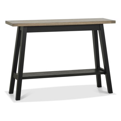 Camden Weathered Oak & Peppercorn Console Table with Shelf Camden Weathered Oak & Peppercorn Console Table with Shelf