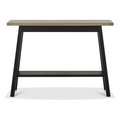 Camden Weathered Oak & Peppercorn Console Table with Shelf