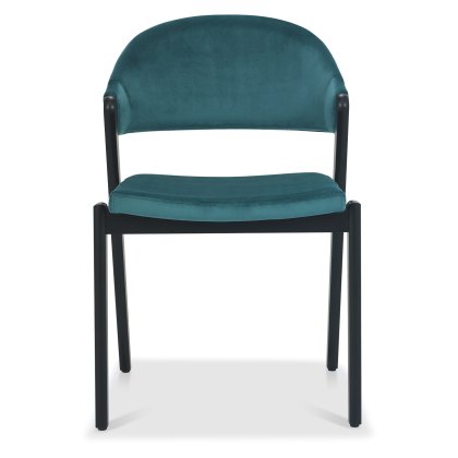 Camden Peppercorn Upholstered Chair - Azure Velvet (Pair)