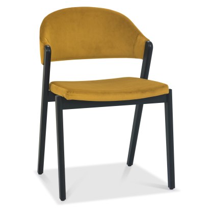 Camden Peppercorn Upholstered Chair - Mustard Velvet (Pair) Camden Peppercorn Upholstered Chair - Mustard Velvet (Pair)