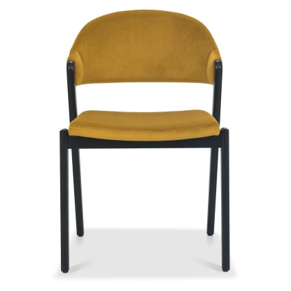 Camden Peppercorn Upholstered Chair - Mustard Velvet (Pair)