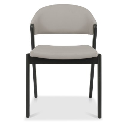 Camden Peppercorn Upholstered Chair - Grey Bonded Leather (Pair)