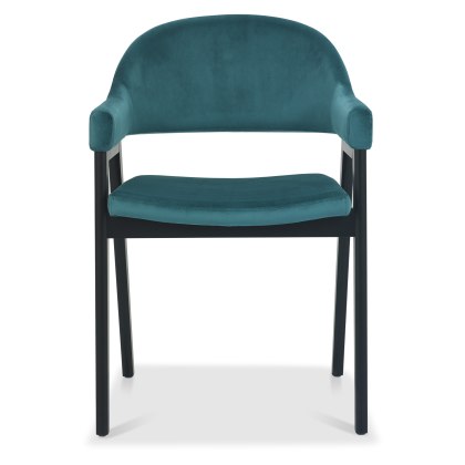 Camden Peppercorn Upholstered Armchair - Azure Velvet (Pair)