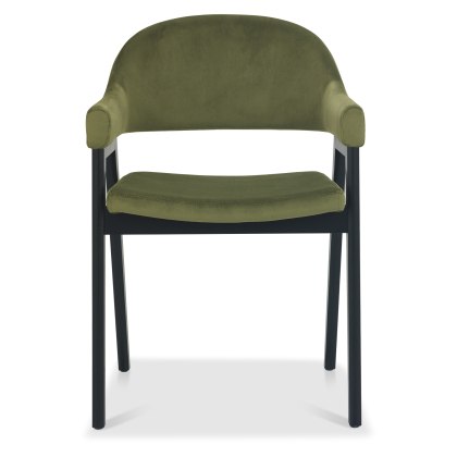Camden Peppercorn Upholstered Armchair - Cedar Velvet (Pair)