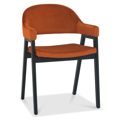 Camden Peppercorn Upholstered Armchair - Rust Velvet (Pair) Camden Peppercorn Upholstered Armchair - Rust Velvet (Pair)