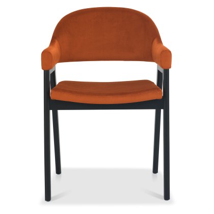 Camden Peppercorn Upholstered Armchair - Rust Velvet (Pair)