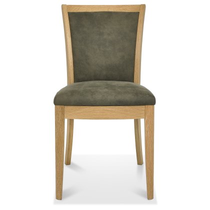 Chester Oak Upholstered Chair - Mocha Fabric (Pair)