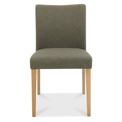 Bergen Oak Upholstered Chair - Black Gold Fabric (Pair)