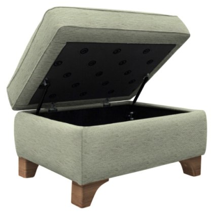 G Plan Monza Fabric Storage Stool with Wooden Feet