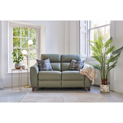 G Plan Monza Leather 2 Seater Sofa with Wooden Feet