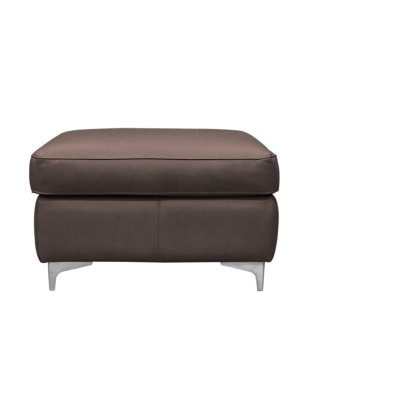 G Plan Monza Leather Footstool with Metal Feet