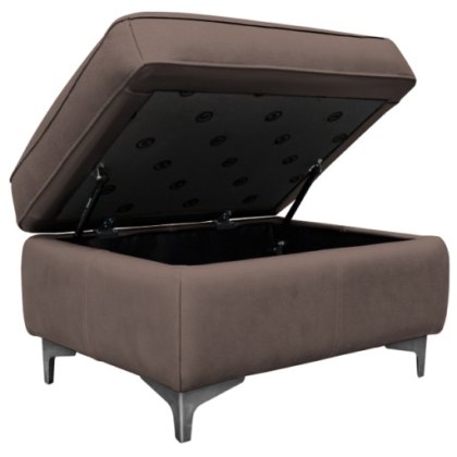 G Plan Monza Leather Storage Stool with Metal Feet