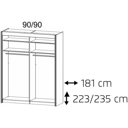 Rauch Imperial 181cm 2 Mirror Door Sliding Wardrobe