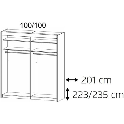 Rauch Imperial 201cm 2 Mirror Door Sliding Wardrobe