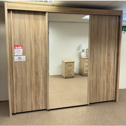 Rauch Imperial 3 Door Sliding Wardrobe with Centre Mirror and Interior Drawers Rauch Imperial 3 Door Sliding Wardrobe with Centre Mirror and Interior Drawers