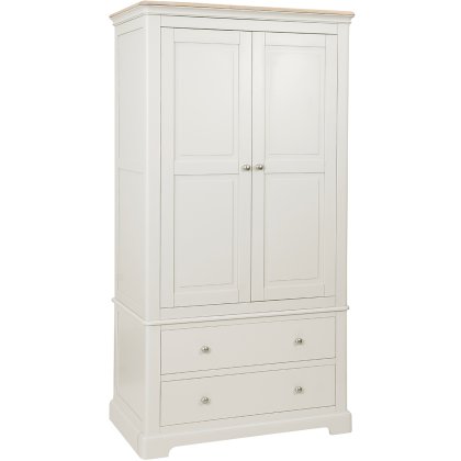 Ludlow Painted 2 Drawer Gents Double Wardrobe