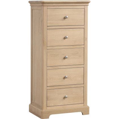 Ludlow Oak 5 Drawer Wellington Chest