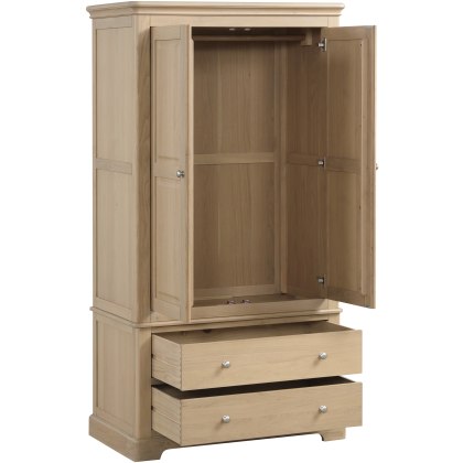 Ludlow Oak 2 Drawer Gents Double Wardrobe