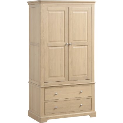 Ludlow Oak 2 Drawer Gents Double Wardrobe