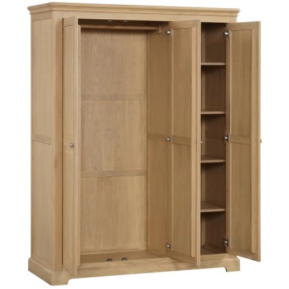 Ludlow Oak Triple Wardrobe with Shelves