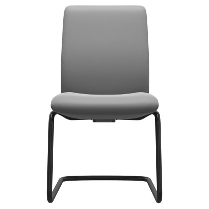 Stressless Quickship Laurel Large Low Back D400 Dining Chair in Batick Wild Dove with Black Metal Stressless Quickship Laurel Large Low Back D400 Dining Chair in Batick Wild Dove with Black Metal