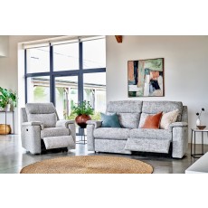 G Plan Ellis Fabric Small Power Recliner Sofa with Headrest and Lumbar