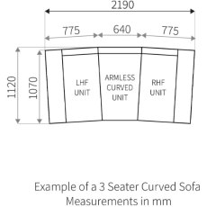 G Plan Kingsbury Fabric Curved 3 Seater Sofa