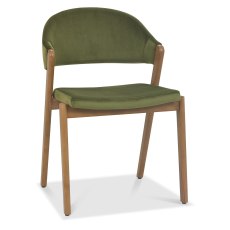 Camden Rustic Oak Upholstered Chair - Cedar Velvet (Pair) Camden Rustic Oak Upholstered Chair - Cedar Velvet (Pair)