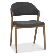 Camden Rustic Oak Upholstered Chair - Dark Grey Fabric (Pair) Camden Rustic Oak Upholstered Chair - Dark Grey Fabric (Pair)