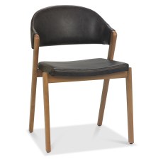 Camden Rustic Oak Upholstered Chair - Old West Vintage Bonded Leather (Pair) Camden Rustic Oak Upholstered Chair - Old West Vintage Bonded Leather (Pair)